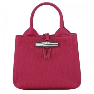 Bolsas Mini long champ Le Roseau XS Handbag Leather Mujer Beetroot | COEB7075