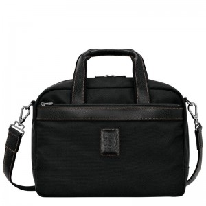 Bolsas de Viaje long champ Boxford S Recycled canvas Hombre Negras | COFD9166