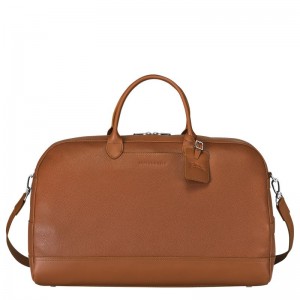 Bolsas de Viaje long champ Le FoulonnÉ M Leather Mujer Caramel | COBE8089