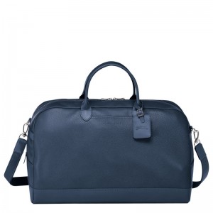 Bolsas de Viaje long champ Le FoulonnÉ M Leather Mujer Azul Marino | COVR8090