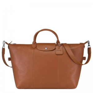 Bolsas de Viaje long champ Le FoulonnÉ S Leather Mujer Caramel | COZU8093