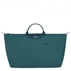 Bolsas de Viaje long champ Le Pliage Green M Recycled canvas Mujer Verde Menta | COXY8133