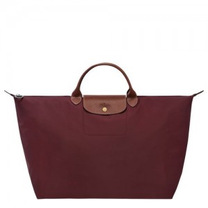 Bolsas de Viaje long champ Le Pliage Original S Recycled canvas Mujer Burdeos | COIL8105