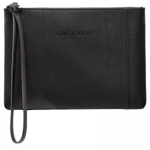 Bolso Pequeño long champ 3D Leather Hombre Negras | COYX9095