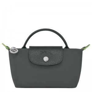 Bolso Pequeño long champ Le Pliage Green with handle Recycled canvas Mujer Graphite | COTC7952