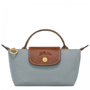 Bolso Pequeño long champ Le Pliage Original with handle Recycled canvas Mujer Steel | COPJ7947