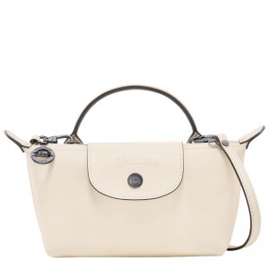 Bolso Pequeño long champ Le Pliage Xtra XS Leather Mujer Ecru | COQM8008