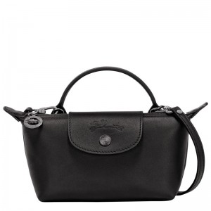 Bolso Pequeño long champ Le Pliage Xtra XS Leather Mujer Negras | COLI7730