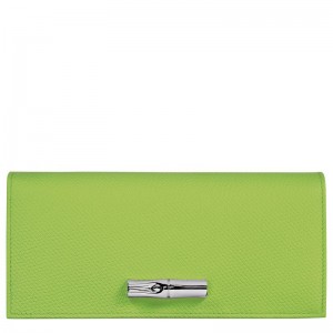 Carteras long champ Le Roseau Flap Leather Mujer Verde Verde Menta | COYX7858