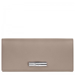 Carteras long champ Le Roseau Flap Leather Mujer Clay | COUZ7859