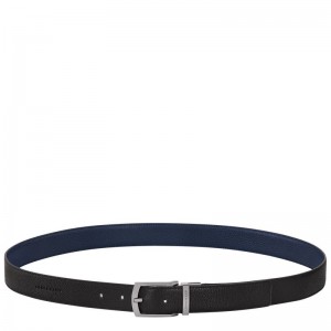 Cinturones long champ Le FoulonnÉ Leather Hombre Negras Azul Marino | COFD9322