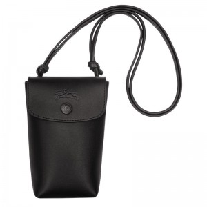 Funda long champ Le Pliage Xtra with leather lace Hombre Negras | COKO8979