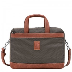 Maletín long champ Boxford L Recycled canvas Hombre Marrones | COVR8766