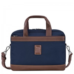 Maletín long champ Boxford S Recycled canvas Hombre Azules | COXY8768