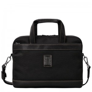 Maletín long champ Boxford S Recycled canvas Hombre Negras | COLI8770