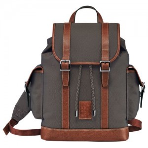 Mochilas long champ Boxford Recycled canvas Hombre Marrones | COGS8855