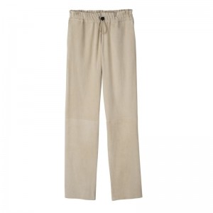 Pantalon long champ Leather straight Leather Mujer Linen | COKO8702