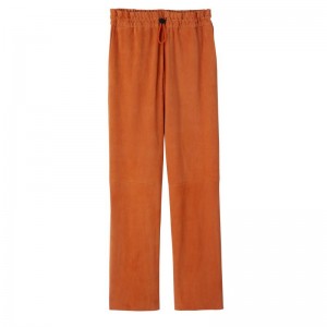 Pantalon long champ Leather straight Leather Mujer Naranjas | COLI8703