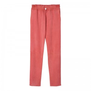 Pantalon long champ Leather straight Leather Mujer Blush | COBE8713