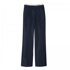 Pantalon long champ Straight with patch Technical taffeta Mujer Azul Marino | COGS8699