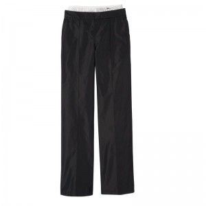 Pantalon long champ Straight with patch Technical taffeta Mujer Negras | COHA8700