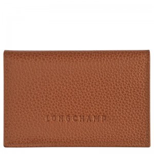 Porta Tarjeta long champ Le FoulonnÉ Leather Mujer Caramel | COKO7887