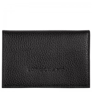 Porta Tarjeta long champ Le FoulonnÉ Leather Mujer Negras | COJP7888