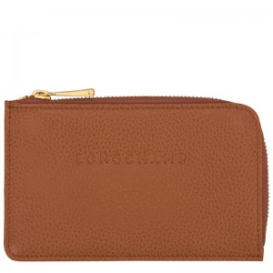 Porta Tarjeta long champ Le FoulonnÉ Leather Mujer Caramel | COSG7893