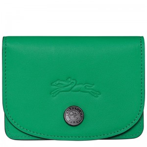 Porta Tarjeta long champ Le Pliage Xtra Leather Mujer Verde | COPJ7914