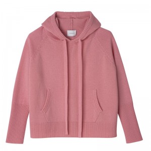 Suéter long champ Hoodie Knit Mujer Marshmallow | COQM8684