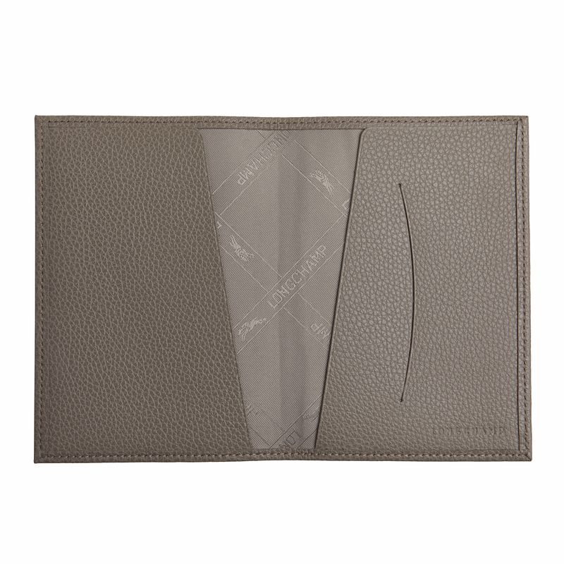 Accesorios long champ Le FoulonnÉ Passport cover Leather Mujer Turtledove | COPJ8174