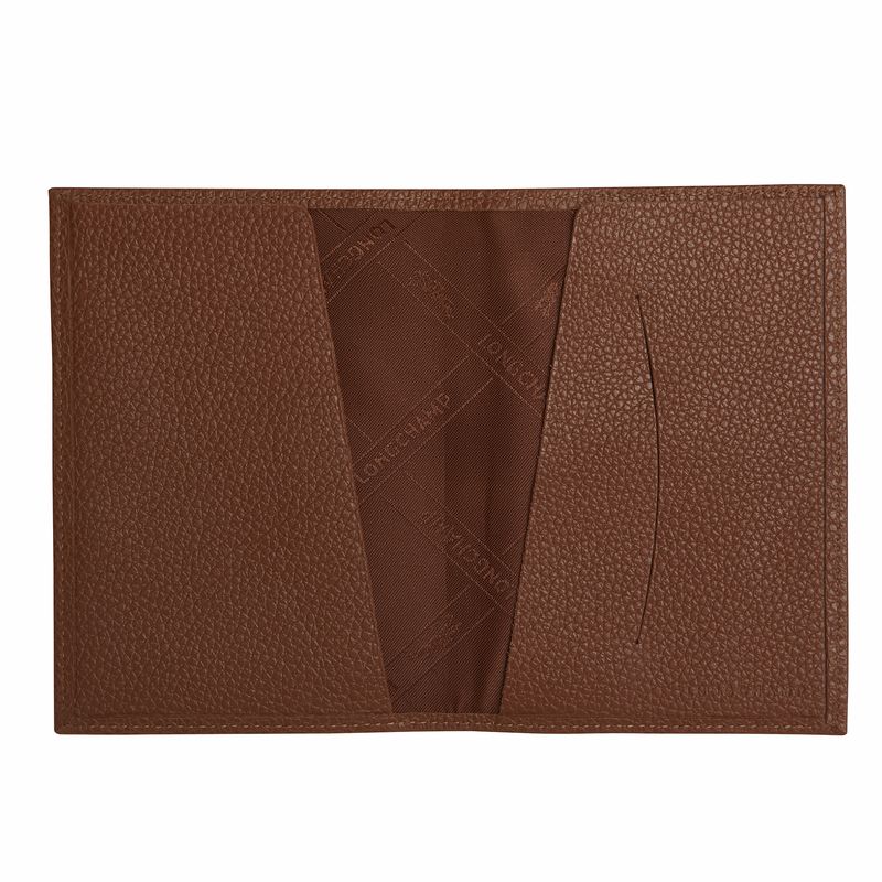 Accesorios long champ Le FoulonnÉ Passport cover Leather Mujer Caramel | COAH8175