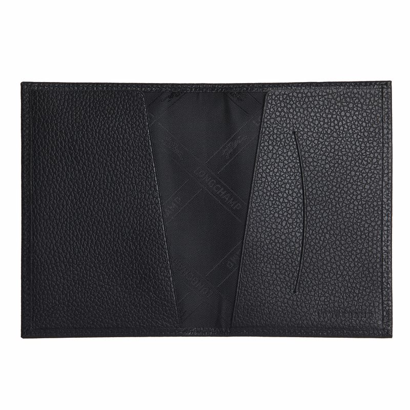 Accesorios long champ Le FoulonnÉ Passport cover Leather Mujer Negras | COSG8176