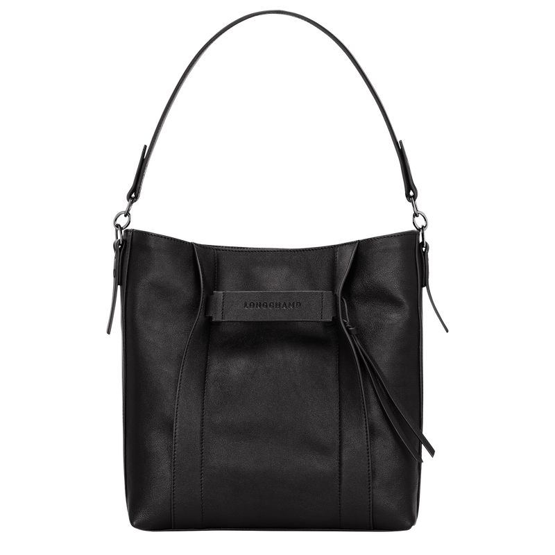 Bolsa De Hombro long champ 3D M Hobo Leather Mujer Negras | COPJ7550