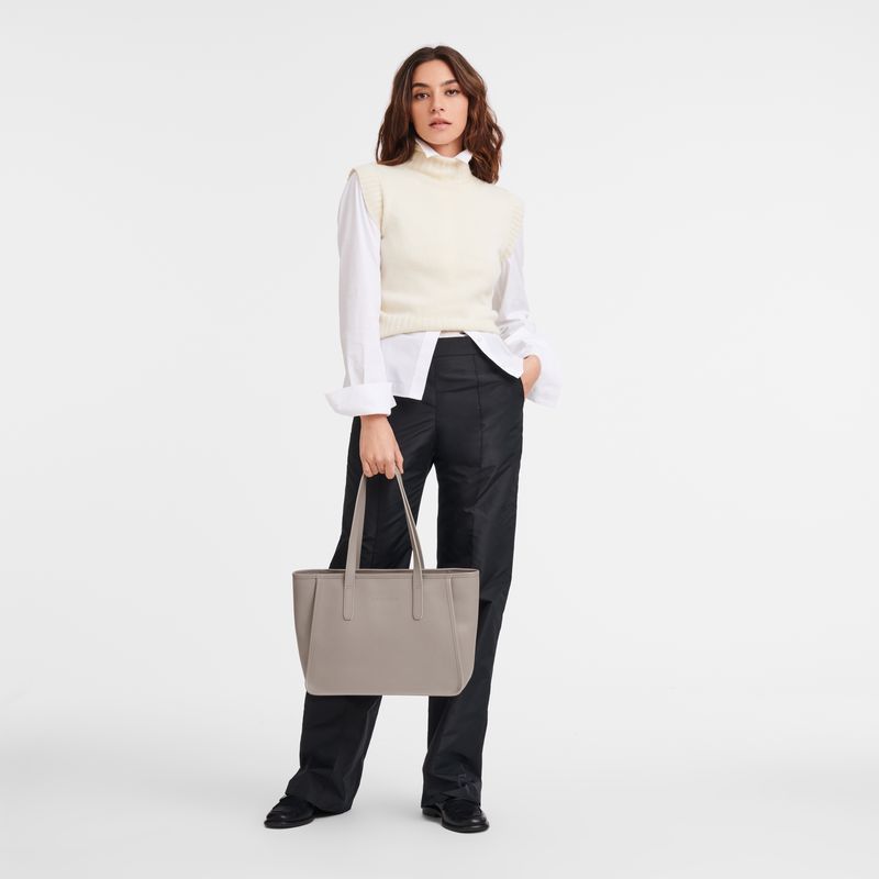 Bolsa De Hombro long champ Le FoulonnÉ L Tote Leather Mujer Turtledove | COWN7539