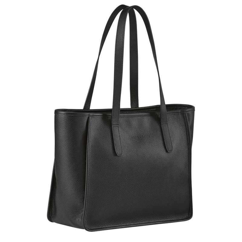 Bolsa De Hombro long champ Le FoulonnÉ L Tote Leather Mujer Negras | COQM7541