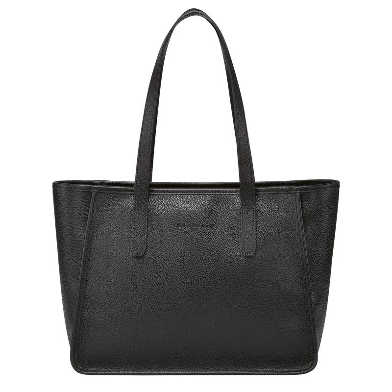 Bolsa De Hombro long champ Le FoulonnÉ L Tote Leather Mujer Negras | COQM7541