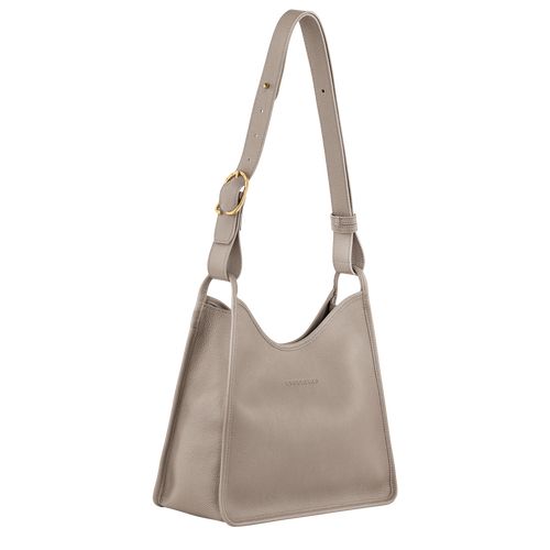 Bolsa De Hombro long champ Le FoulonnÉ M Hobo Leather Mujer Turtledove | COFD7579