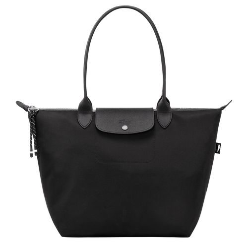 Bolsa De Hombro long champ Le Pliage Energy L Tote Recycled canvas Mujer Negras | COVR7615