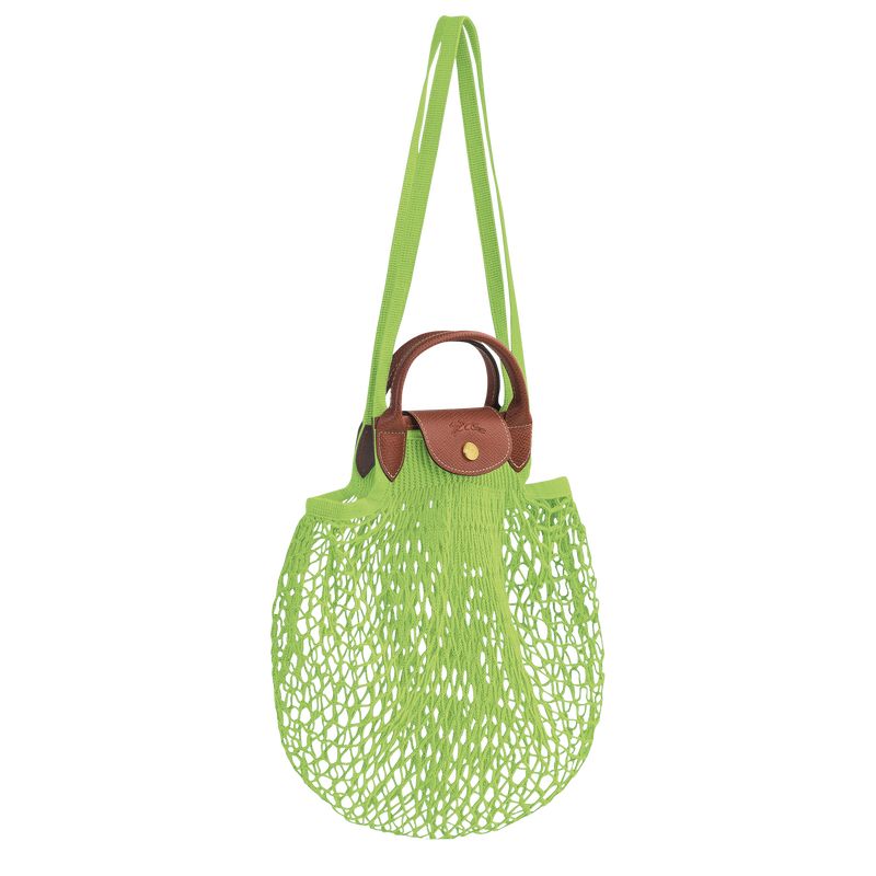 Bolsa De Hombro long champ Le Pliage Filet L Mesh Canvas Mujer Verde Verde Menta | COBE7512