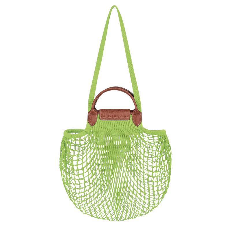 Bolsa De Hombro long champ Le Pliage Filet L Mesh Canvas Mujer Verde Verde Menta | COBE7512