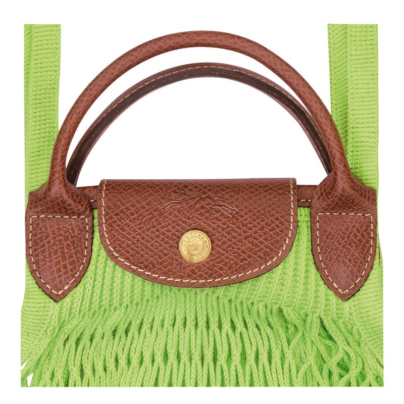 Bolsa De Hombro long champ Le Pliage Filet L Mesh Canvas Mujer Verde Verde Menta | COBE7512