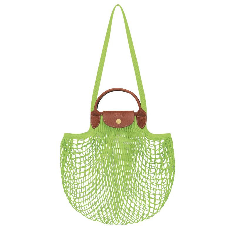 Bolsa De Hombro long champ Le Pliage Filet L Mesh Canvas Mujer Verde Verde Menta | COBE7512