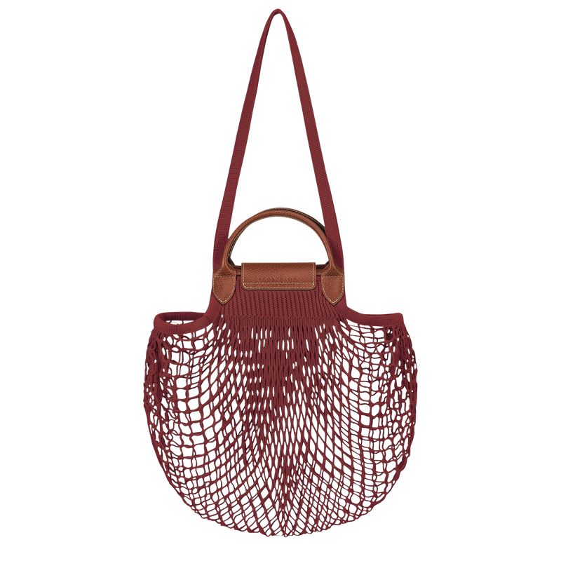 Bolsa De Hombro long champ Le Pliage Filet L Mesh Canvas Mujer Mahogany | CONW7513