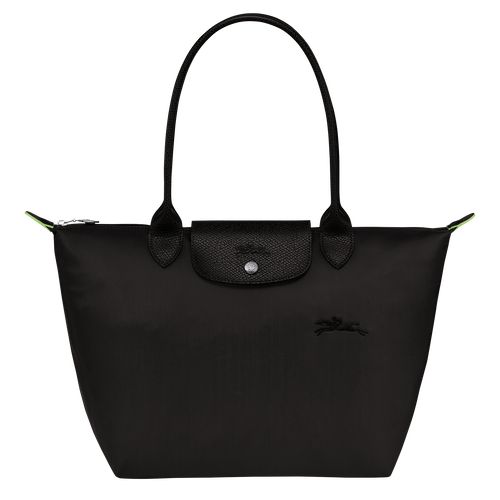 Bolsa De Hombro long champ Le Pliage Green M Tote Recycled canvas Mujer Negras | COWN7594