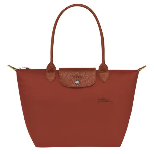 Bolsa De Hombro long champ Le Pliage Green M Tote Recycled canvas Mujer Chestnut | COEB7595