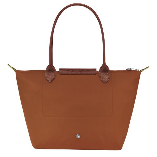 Bolsa De Hombro long champ Le Pliage Green M Tote Recycled canvas Mujer Cognac | CORV7596