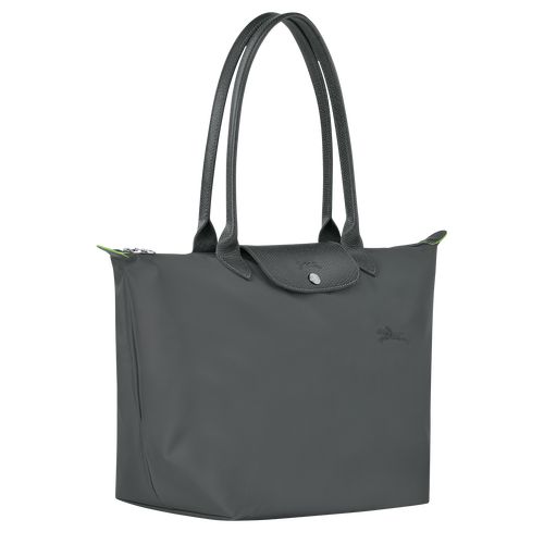 Bolsa De Hombro long champ Le Pliage Green L Tote Recycled canvas Mujer Graphite | CONW7617