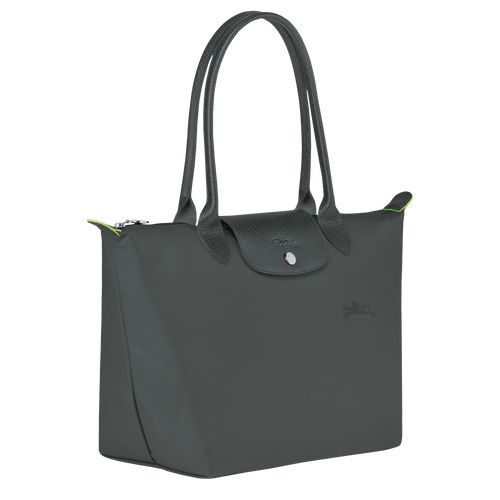 Bolsa De Hombro long champ Le Pliage Green M Tote Recycled canvas Mujer Graphite | COMQ7619