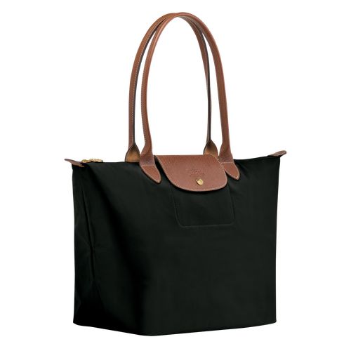 Bolsa De Hombro long champ Le Pliage Original L Tote Recycled canvas Mujer Negras | COIL7600